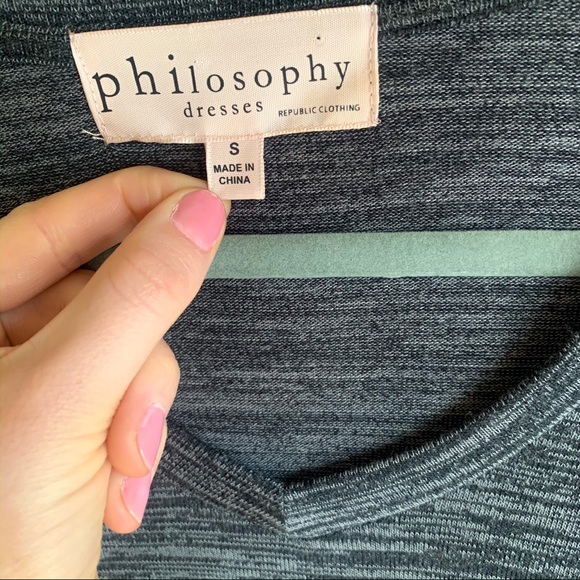 Philosophy Knit Black/Gray Midi Dress‎ - Picture 3 of 6